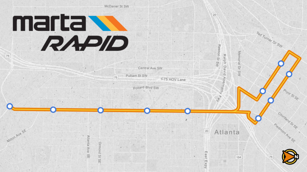 A-Line BRT Map
